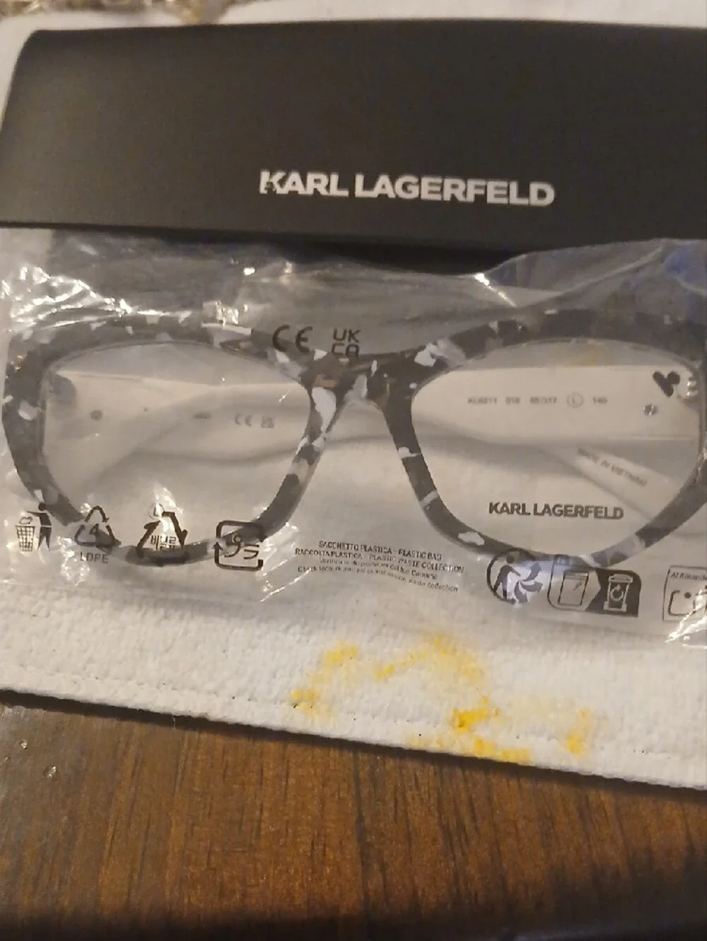 Karl Lagerfeld Women's Cat-Eye Glasses in Black & White Tortoise